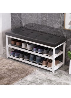 MOMENT Shoe Rack Bench, Storage Bench, 70X30X45Cm Entryway Bench With Cushion, Shoe Shelf With Seat, Space-Saving, Modern Style, For Living Room, Bedroom, Hallway  - Image 2
