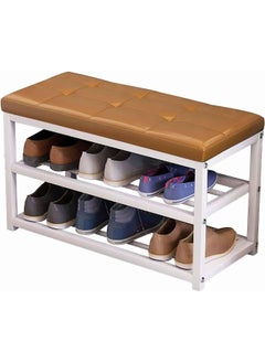 MOMENT Shoe Rack Bench, Storage Bench, 70X30X45Cm Entryway Bench With Cushion, Shoe Shelf With Seat, Space-Saving, Modern Style, For Living Room, Bedroom, Hallway  - Image 1