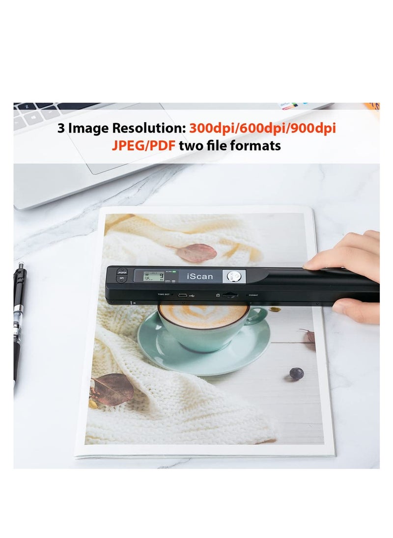 SYOSI - Portable Scanner, Handheld Scanner for Business, Photo Scanner for A4 Documents, Photo, Picture, Receipts, Books, JPG/PDF Format Selection, UP to 900 DPI, with 16G SD Car - Image 1