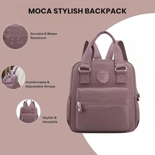 MOCA Stylish Large Capacity Backpack Bags for Women & Girls - Waterproof, Casual, Multi-Compartment Backpack - Travel, College, Office Use Bag for Girls (Mauve) - Image 2