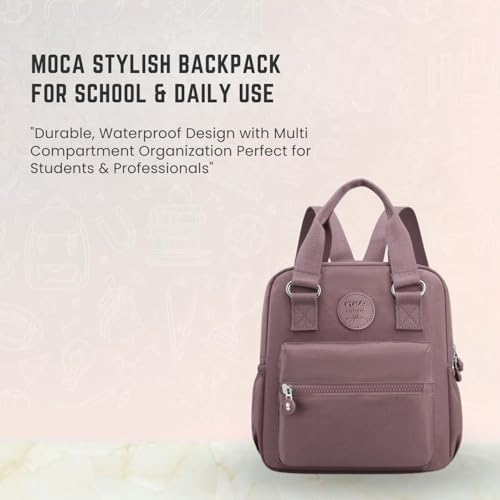 MOCA Stylish Large Capacity Backpack Bags for Women & Girls - Waterproof, Casual, Multi-Compartment Backpack - Travel, College, Office Use Bag for Girls (Mauve) - Image 3