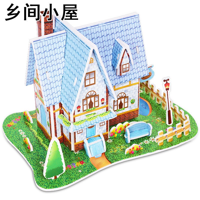 Children'S 3D Stereo Puzzle Toys For Ages 3 To 6, House Princess Building Blocks For Boys And Girls, 3D Diy Handmade Small House Assembly - Image 1