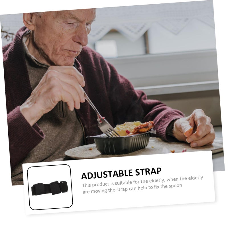 Ergonomic Multi Function Fixing Strap For Eating Utensils Toothbrush Elderly Disabled Use Black - Image 5