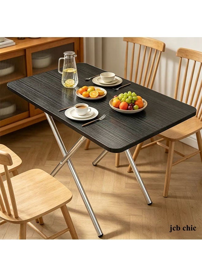 JCB CHIC Folding Dining Table，Portable Wood Folding Dinner Table with X-Shaped Metal Legs,Multi-Purpose Collapsible Table，Space Saving Fold Away Table for Kitchen, Dining, Camping, Picnic & Small Apartment Indoor Outdoor Use - Image 1