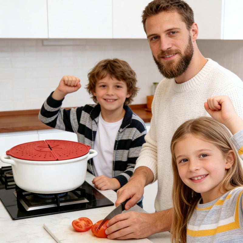 Splatter Screen for Frying Pan - Foldable Heat-Resistant Trivet Mat - Rotatable Pan Splatter Guard,for Cooking Frying Boiling Stewing Steaming Pot Home Kitchen - Image 2