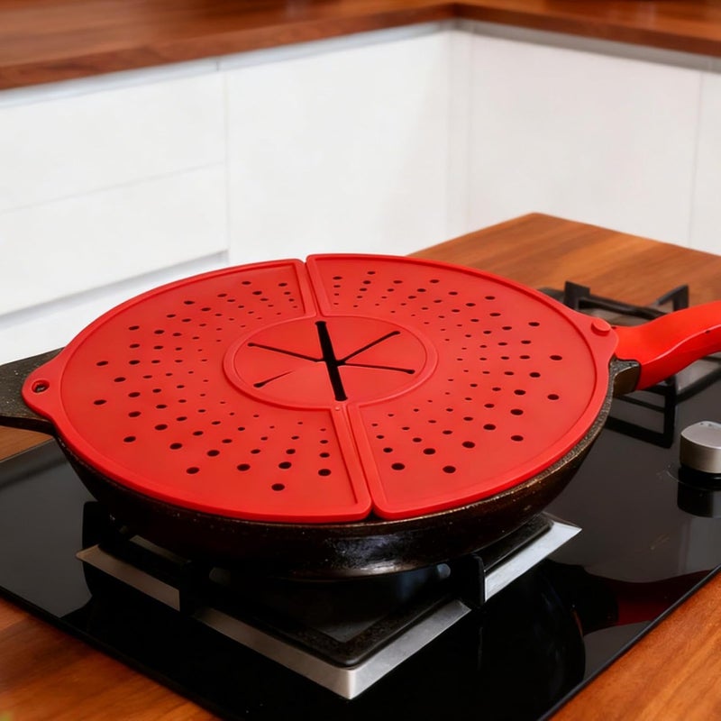 Splatter Screen for Frying Pan - Foldable Heat-Resistant Trivet Mat - Rotatable Pan Splatter Guard,for Cooking Frying Boiling Stewing Steaming Pot Home Kitchen - Image 3
