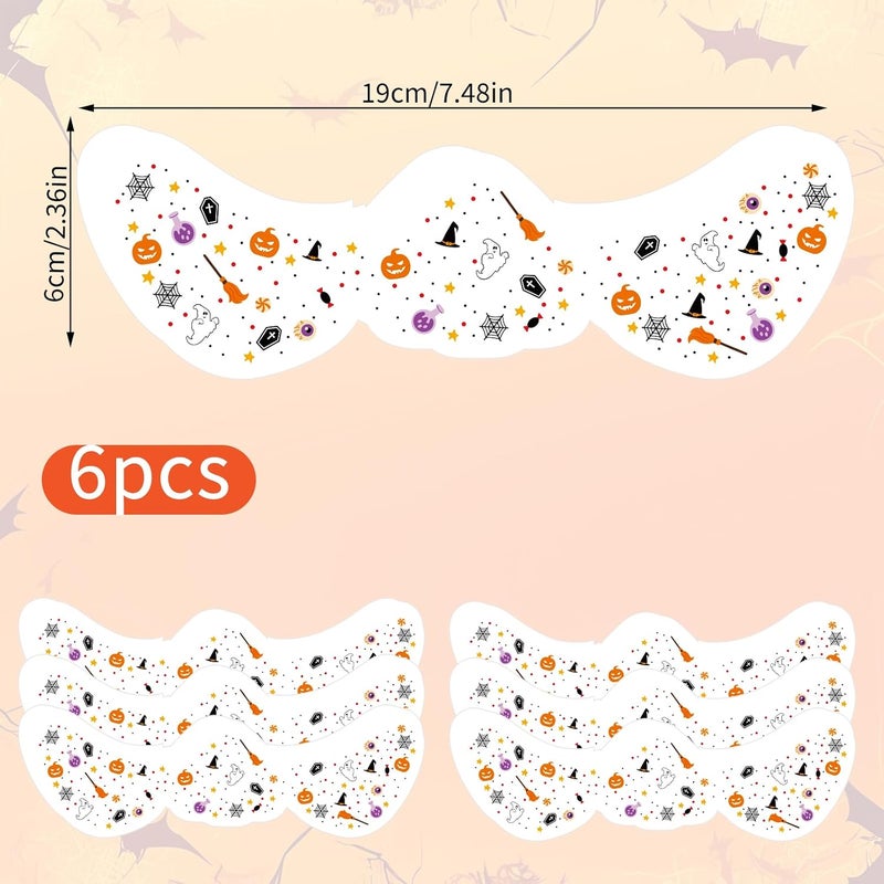 Sinbana All preference matching build Halloween Face Summersprout Stickers, Waterproof Temporary Face Arm Tattoos Children and Adults Scary Makeup Accessories for Halloween Party (Pumpkin and Ghost Design) Pack of 6 Daily use improved quality - Image 2