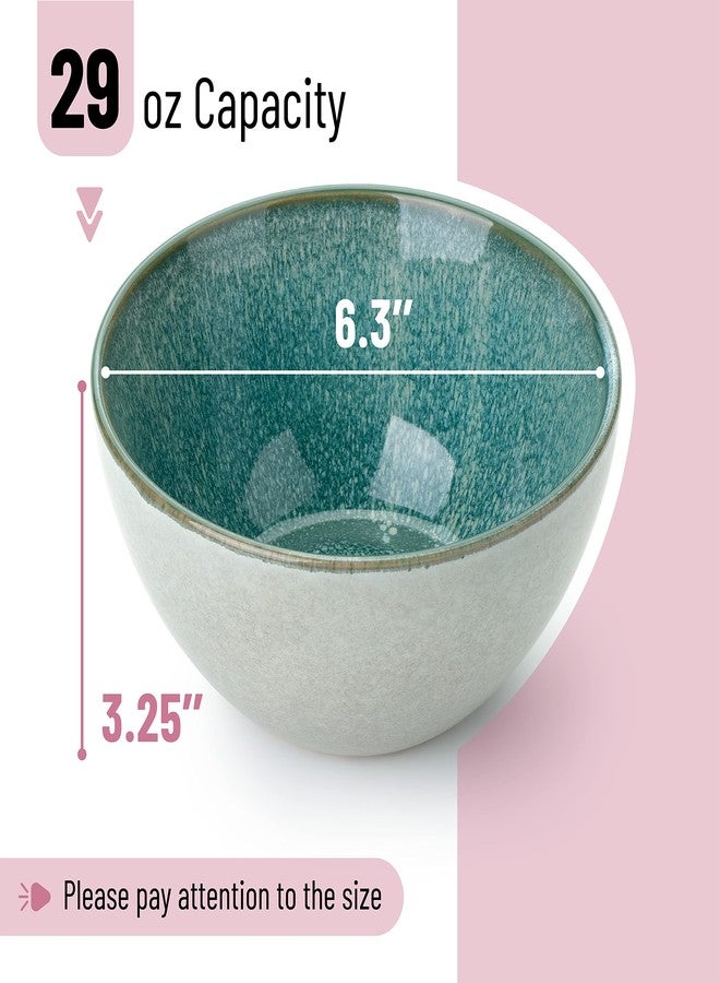 Brew To A Tea BTaT- Cereal Bowls, 29 Oz, 6 Pack, Colorful Bowl Set, Ceramic Bowls, Microwave Safe Bowls, Snack Bowls, Microwave Oatmeal Bowl, Cereal bowl, Dessert Bowls… - Image 3
