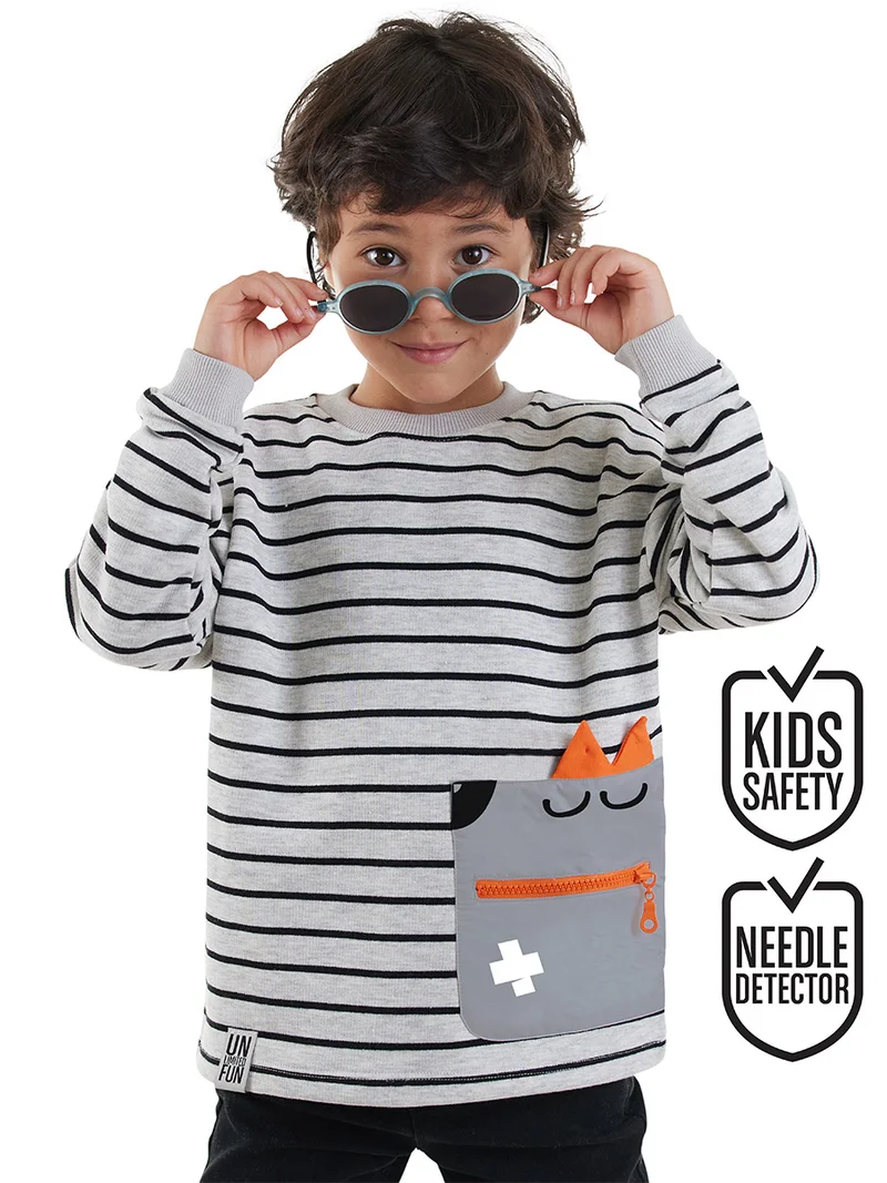 Denokids Cool Boy Striped Sweatshirt