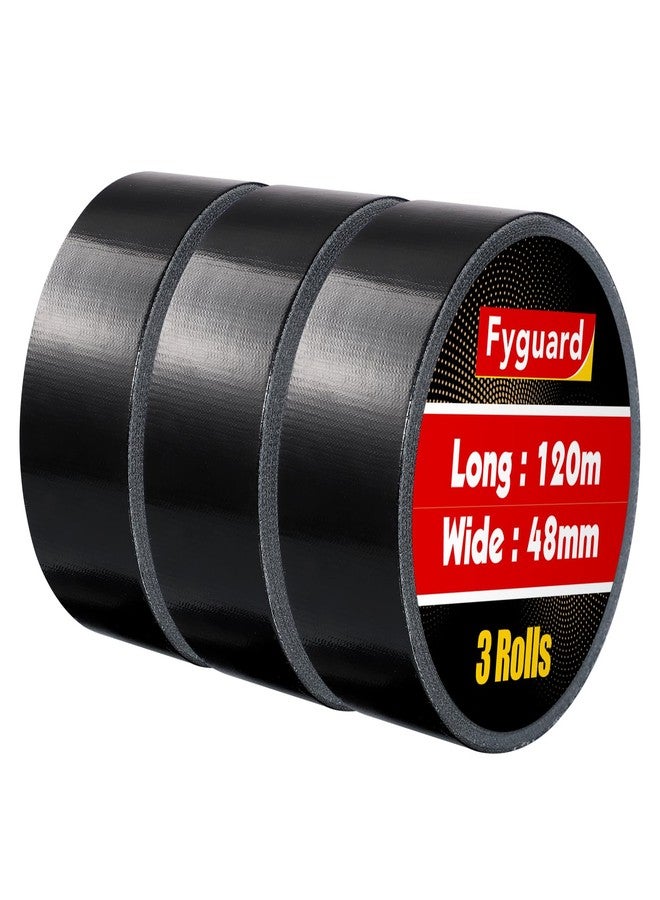 Fyguard 3 Pack Black Duct Tape 1.89In × 132Yd Total Heavy Duty Waterproof Tape, 8.26Mil Adhesive Repair Duct Tape for Indoor Outdoor Repair Fixation Reinforcement - Image 1
