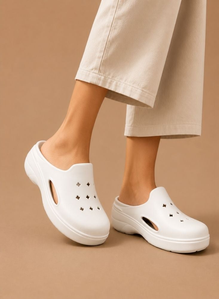 NinEx Women's Waterproof Clogs – White - Image 4