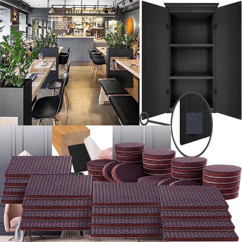 DIY Crafts 24, 24 Pcs, Non Slip Furniture Pads 1 inch Round + 2 inch Square Furniture Grippers! Rubber Feet Hardwood Floor Protectors for Furniture Legs - Couch Stoppers - Keep Furniture in Pl (24) - Image 1
