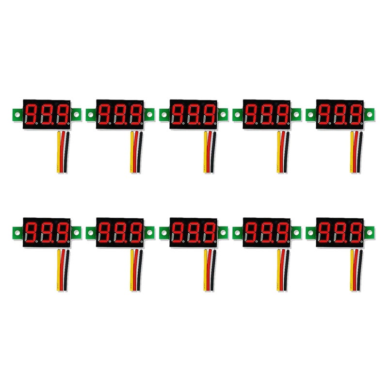 الفولتميتر الرقمي 0-100 فولت شاشة عرض LED حمراء جهاز اختبار الجهد شاشة 0.28 بوصة - Image 2