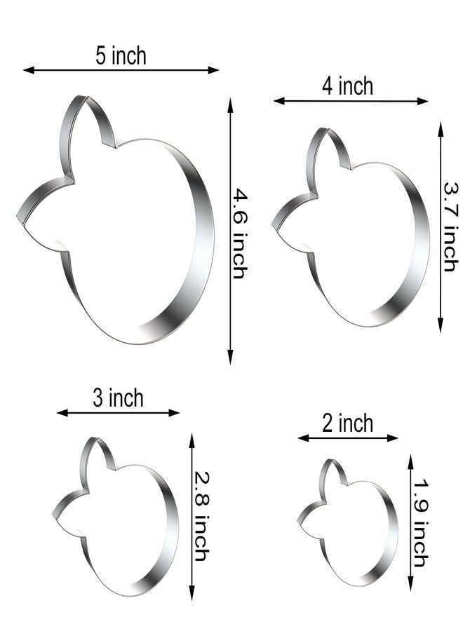 QAAQS Orange Cookie Cutter Set - 5 inch, 4 inch, 3 inch, 2 inch - 4 Piece Fruit Cookie Cutters Shapes Biscuit Fondant Clay Molds - Stainless Steel - Image 2