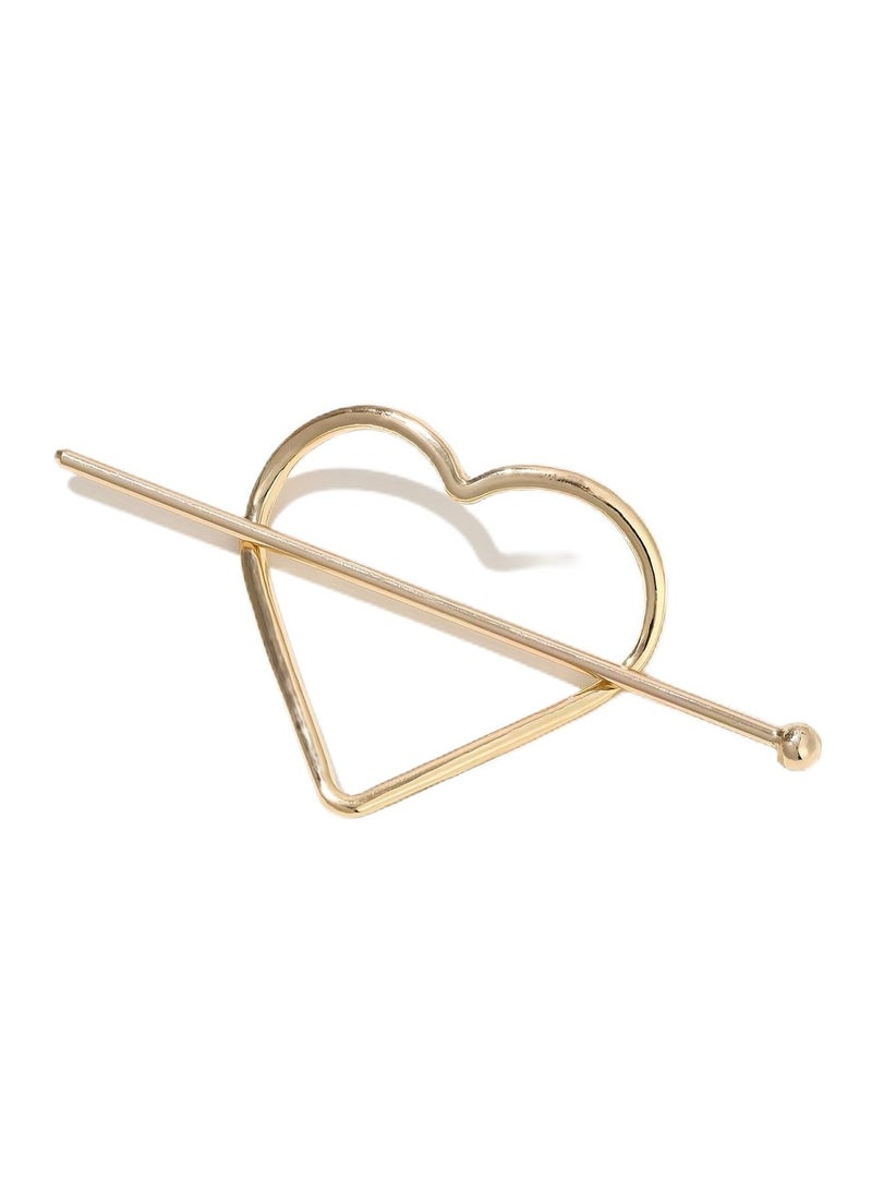 Goolsky 1set Simple Love Line Combination Hairpin, Golden European and American Headgear Temperament Arrow Hairpin, Disc Hair Hairpin, Heart Decor Minimalist Hair Clip Y2K Hairpin Elegant Headwear Hair Accessories for Women - Image 1