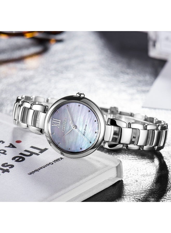 سيتيزن L Eco-Drive Women’s Watch EM0530-81D, 28.7 mm Mother-of-Pearl Dial, Stainless Steel Case & Bracelet, 50 m WR - Image 5