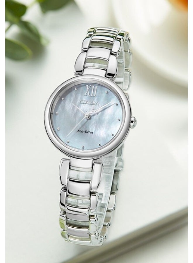 سيتيزن L Eco-Drive Women’s Watch EM0530-81D, 28.7 mm Mother-of-Pearl Dial, Stainless Steel Case & Bracelet, 50 m WR - Image 1