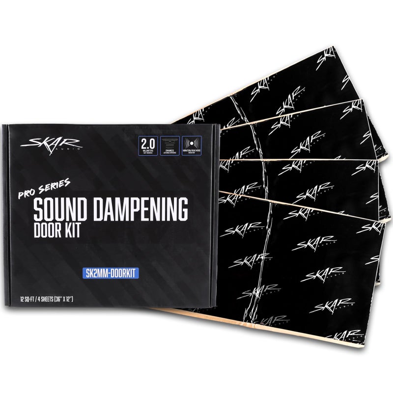 Skar Audio Premium 80mil 2mm 12 Sq Ft Automotive Car Sound Deadening Door Kit SK2MMDOORKIT