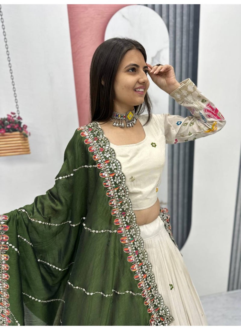 Super Asian Royal Pure Tissue Silk Lehenga Choli Set with Vichitra Silk Dupatta – Heavy Thread & 7mm Sequin Work | Fully Stitched  - Image 4