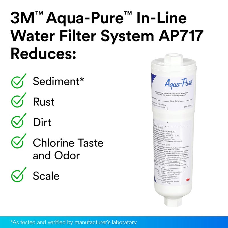 Aqua pure 3M Aqua-Pure AP717 In-Line Water Filter for Refrigerators, Ice Makers, and Drinking Fountains - Reduces Chlorine Taste, Odor, and Sediment - Image 3