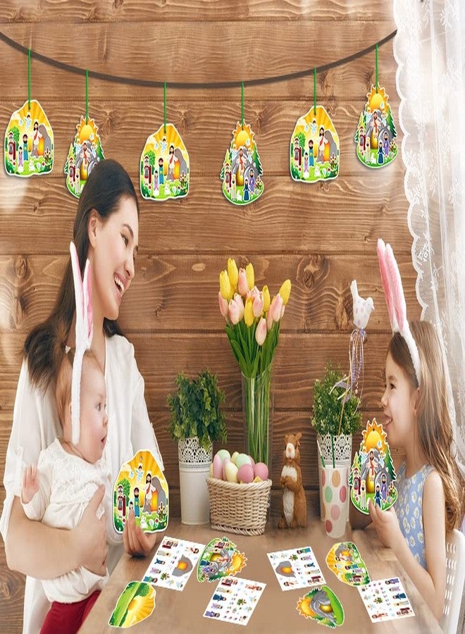 FaCraft 24 Sets Easter Crafts for Kids-Religious Gifts Make an Easter He Lives Sticker Scenes Resurrection Crafts Stickers for Christian Bible Sunday School Party Favors - Image 5