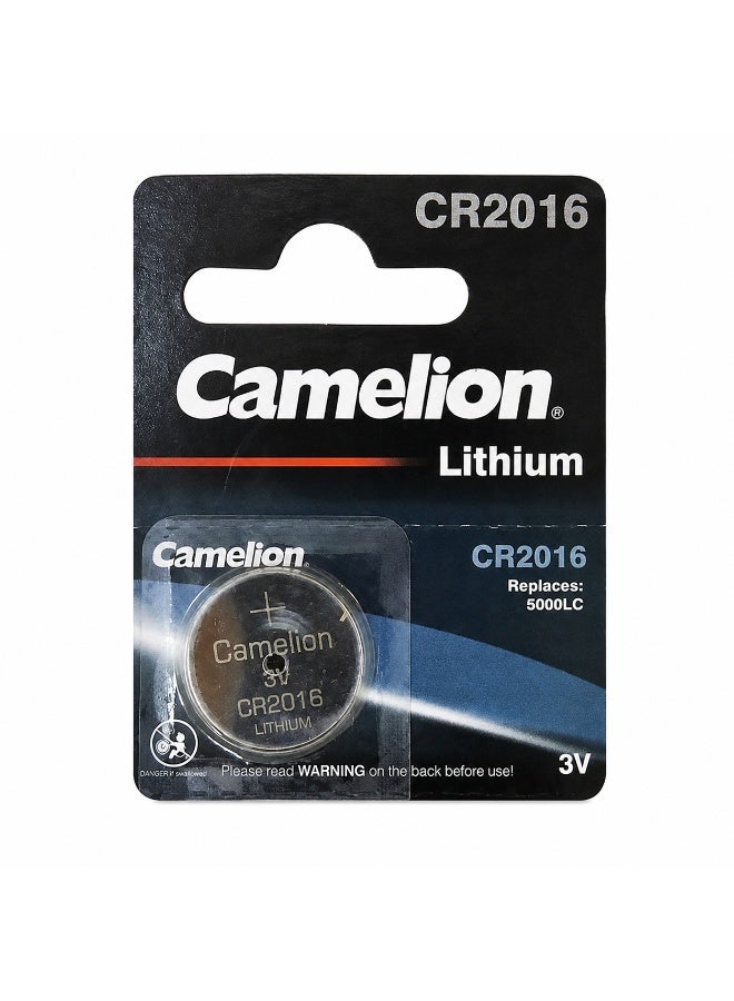 Camelion CR2016 3V Lithium Coin Cell Battery for Watches, Car Key Fobs, Calculators & Electronics - Image 1