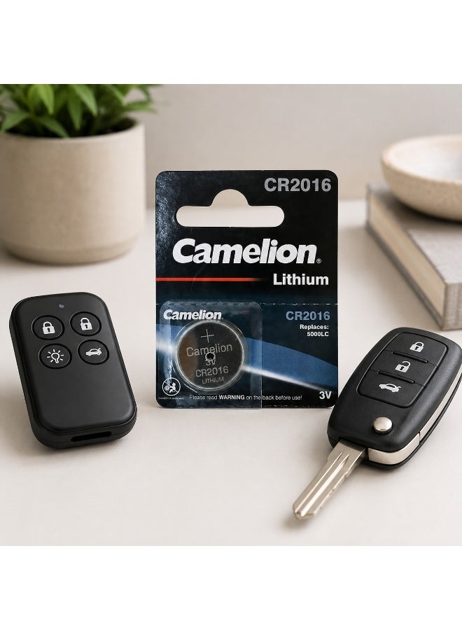 Camelion CR2016 3V Lithium Coin Cell Battery for Watches, Car Key Fobs, Calculators & Electronics - Image 4