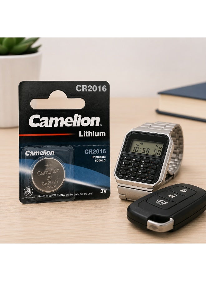 Camelion CR2016 3V Lithium Coin Cell Battery for Watches, Car Key Fobs, Calculators & Electronics - Image 3