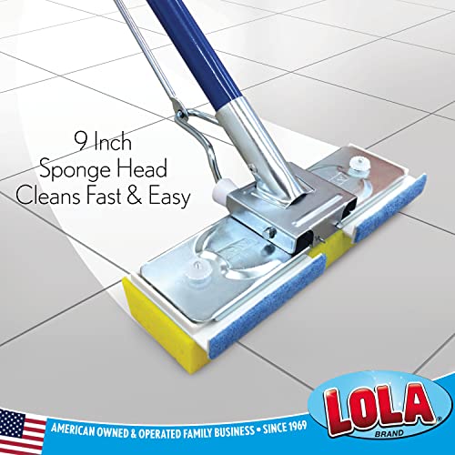 LOLA Squeeze Matic Butterfly Sponge Mop Refill, 9", 2 Pack Replacement Head, Floor Cleaning, Comparable w/Quickie Type S Sponge Mop Refill - Image 4