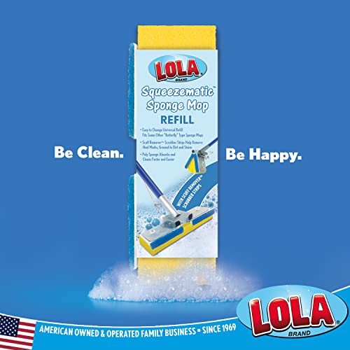 LOLA Squeeze Matic Butterfly Sponge Mop Refill, 9", 2 Pack Replacement Head, Floor Cleaning, Comparable w/Quickie Type S Sponge Mop Refill - Image 5