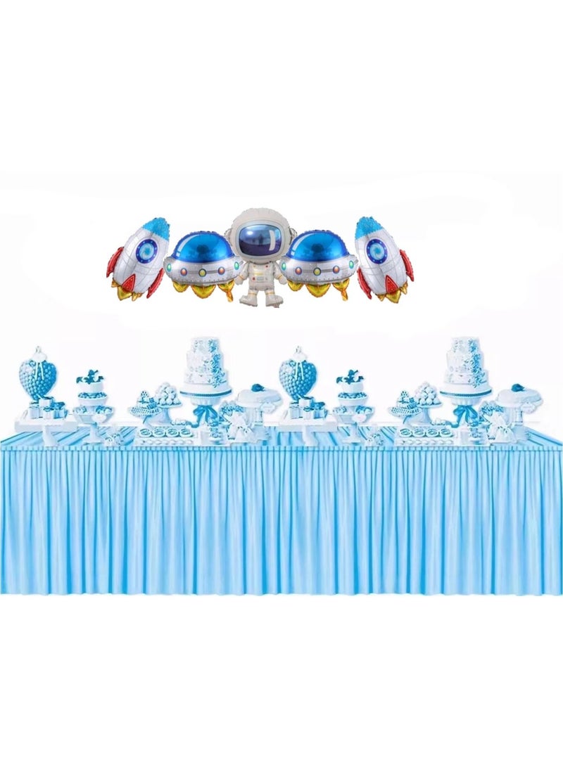 JOLLITY LLC لافتة بالونات من رقائق معدنية متداخلة، موضوع رائد فضاء في الفضاء الخارجي، حفلة عيد ميلاد، حفل استقبال مولود، زينة حفلات للأولاد والبنات - Image 3