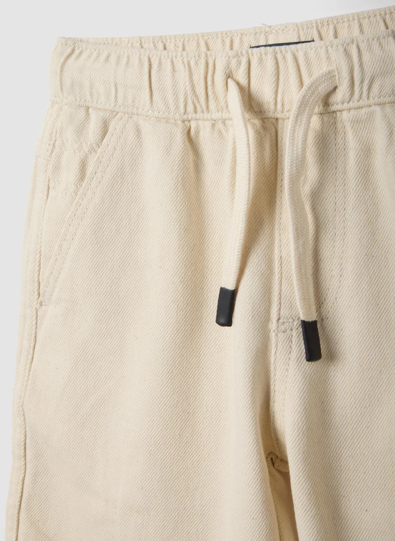 Ovs  OVS Boysâ€™ White Pure Cotton Cargo Shorts With Drawstring, Regular Fit for Men | Best Price UAE