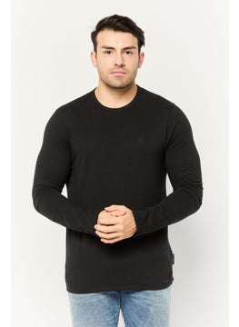 French Connection Men 2 Pieces Crew Neck Long Sleeves Plain T-Shirts, Black/Charcoal  - Image 1