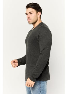 French Connection Men 2 Pieces Crew Neck Long Sleeves Plain T-Shirts, Black/Charcoal  - Image 5