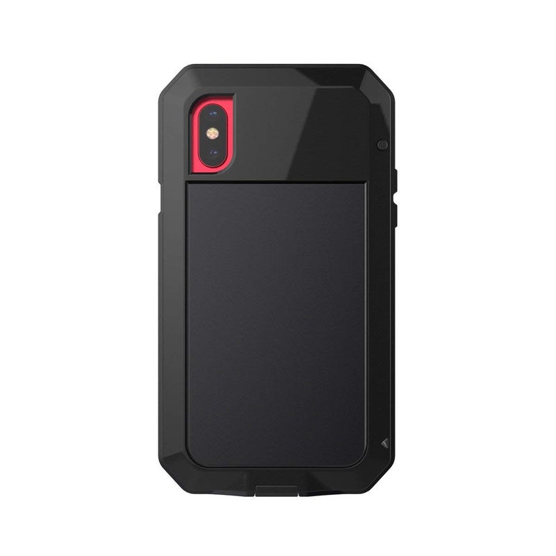 Marrkey for iPhone Xs Case,360 Full Body Protective Cover Heavy Duty Shockproof Tough Armour Aluminum Metal Case with Silicone Built-in Screen Protector for iPhone X/XS - Black - Image 3