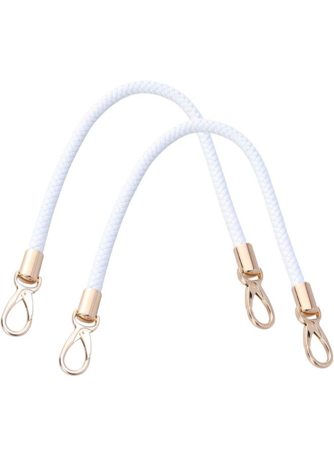 klarako Replacement Straps for Handbags 2pcs 52cm Replacement Purse Straps PU Leather Handbag Handles Gold Spring Buckle Handbag Bag Wallet Straps (White) Leather Wristlet Strap - Image 1