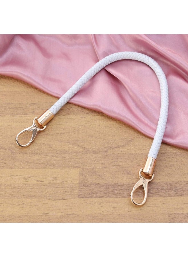 klarako Replacement Straps for Handbags 2pcs 52cm Replacement Purse Straps PU Leather Handbag Handles Gold Spring Buckle Handbag Bag Wallet Straps (White) Leather Wristlet Strap - Image 2
