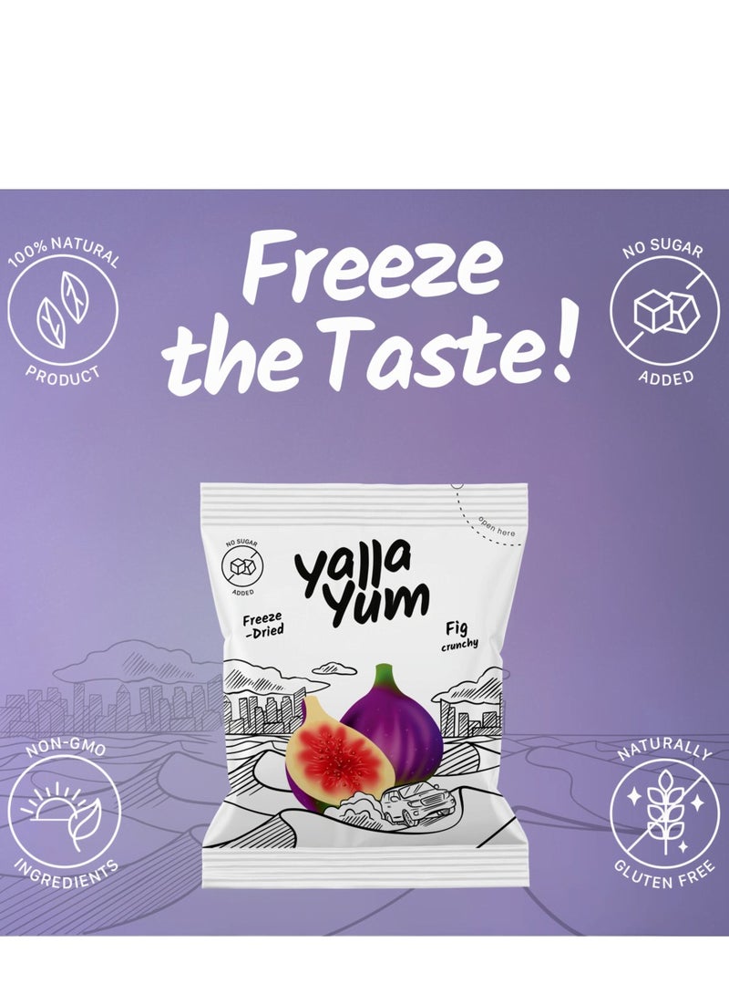YallaYum Freeze-Dried Fig, 6 Packs of 15g | 100% Fruit, Non-GMO, No Added Sugar, Gluten-Free,No Additives Added, Vegan, Made From 810g Fresh Fig | Healthy Snack for On-the-Go - Image 2