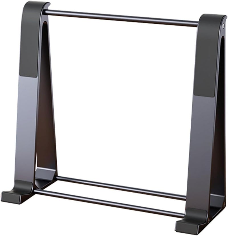 Portable Aluminum Alloy Laptop Stand Cooling Rack Adjustable Desktop Holder for Notebook PC Dark Gray, Foldable Computer Support for Travel and Office Use - Image 1