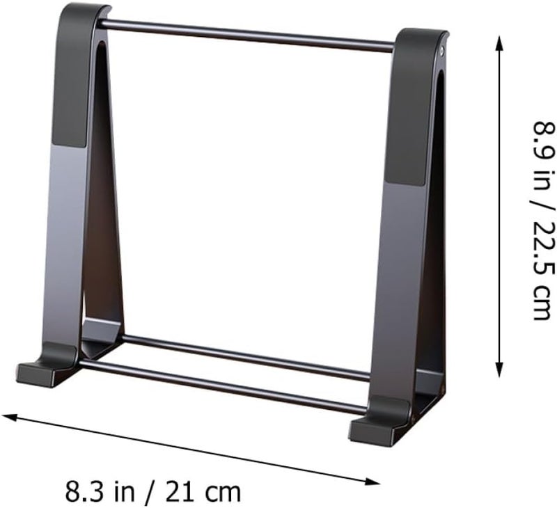 Portable Aluminum Alloy Laptop Stand Cooling Rack Adjustable Desktop Holder for Notebook PC Dark Gray, Foldable Computer Support for Travel and Office Use - Image 2