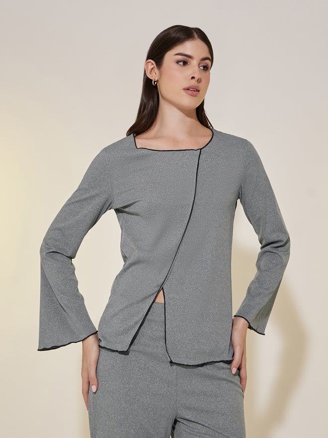 Take Two Take Two Knitted Long Sleeve T-shirt & Straight Pajama Set  - Image 2