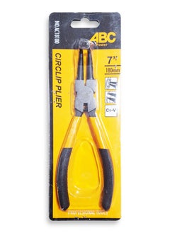 ABC Circlip Pliers 7 inch (180 mm) , for quickly and easily installing or removing inner and outer circlips, used in repairing engines, gearboxes, or any mechanical parts that contain retaining rings, curved head made of chrome vanadium (C-V) steel, corrosion resistant, ideal for workshops, automotive, and industrial equipment  - Image 2
