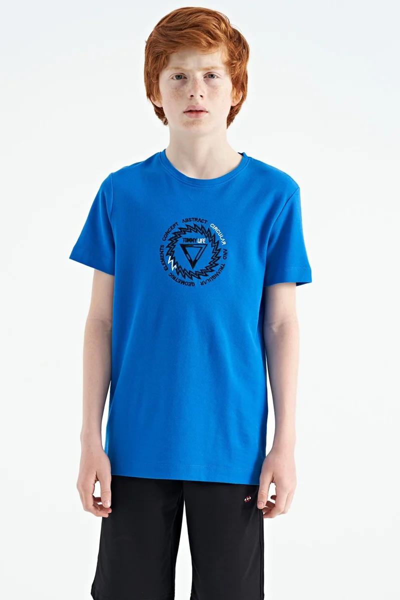 Tommy Life Saks Embroidery Detailed O Neck Standard Pattern Boy T-Shirt - 11115