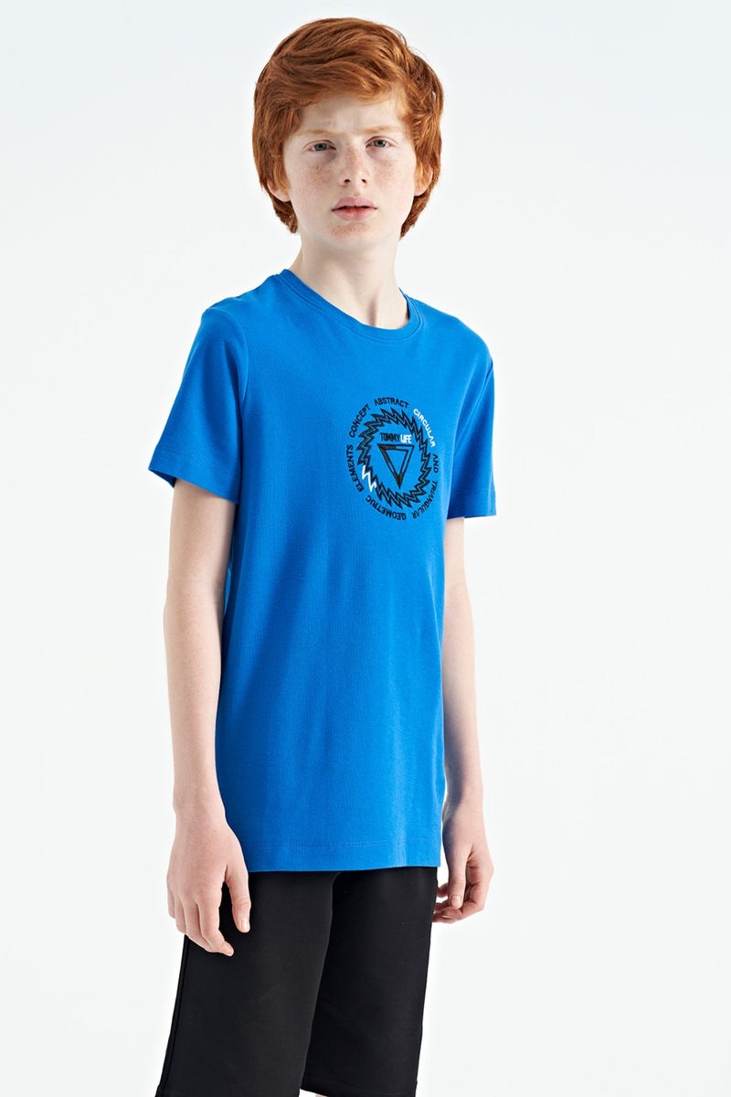 Tommy Life Saks Embroidery Detailed O Neck Standard Pattern Boy T-Shirt - 11115 - Image 4