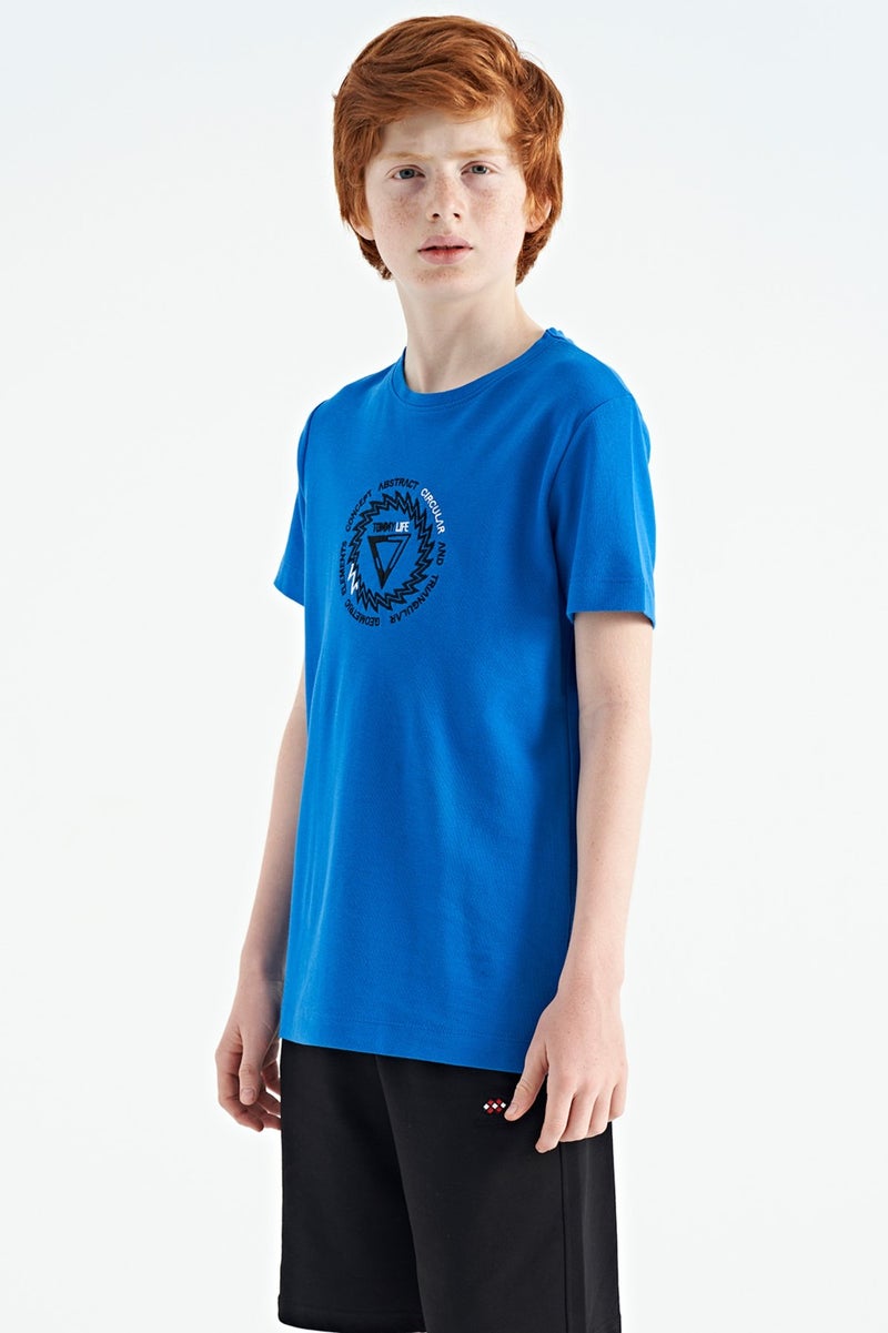 Tommy Life Saks Embroidery Detailed O Neck Standard Pattern Boy T-Shirt - 11115 - Image 5