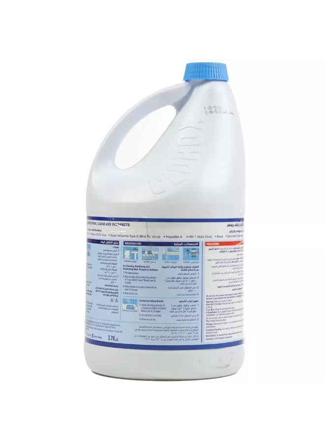 Clorox Clorox Original Household Cleaner and Disinfectant Liquid Bleach 3.78Ltrs - Image 2