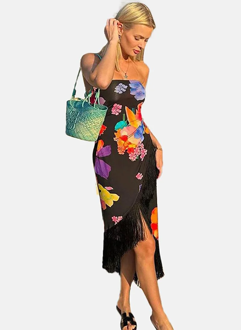 YUNIQEE Floral Fringe Dress