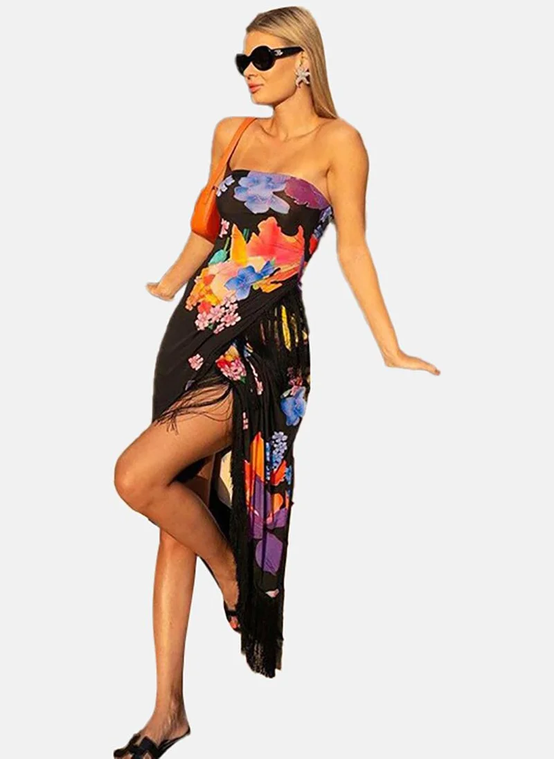 YUNIQEE Floral Fringe Dress