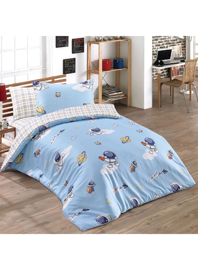 bukhamseen CARDIF Kids’ Cotton Bedding Set – 4 Pieces, Single Size, Super Soft with Stitched Filling - Image 1