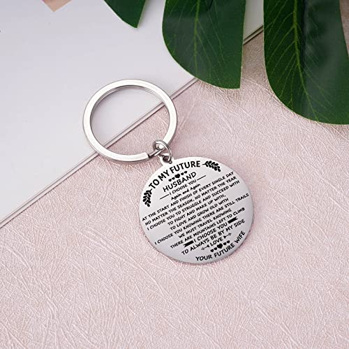 Aesnefe To My Future Husband Keychain Gifts for Him, Engagement Gift for Fiance, Romantic Keyring Gift for Valentines Day Wedding Anniversary Birthday Christmas from Wife - Image 4